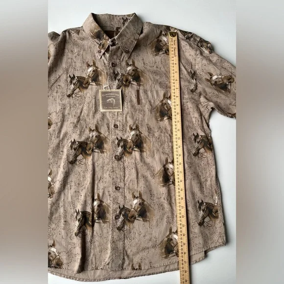 NWT Clearwater Outfitters Horse Equestrian Western Button Up Shirt Men’s Medium - Picture 7 of 7